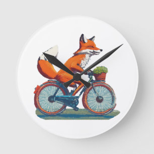Fox Bicycle Round Clock