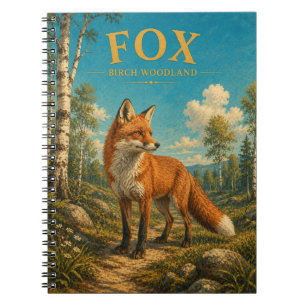 Fox Birch Woodland Watercolor GeoSaga Notebook