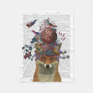 Fox Birdkeeper with Artichoke Fleece Blanket