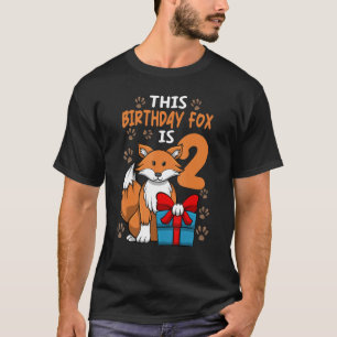 Fox Birthday 2nd Birthday Party Girl Animal Kids T-Shirt