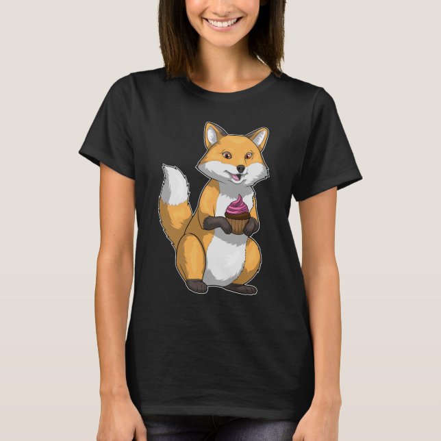 Fox Birthday Cupcake T-Shirt (Front)
