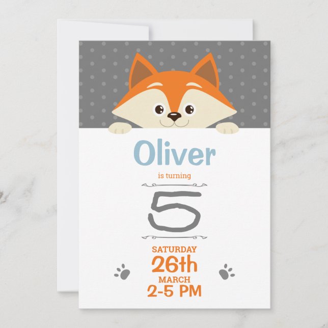 Fox Birthday Invitation (Front)