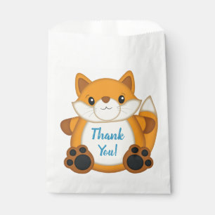Fox Birthday Party Blue Favour Bags