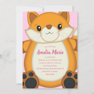 Fox Birthday Party Invitation