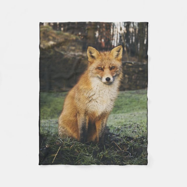 fox blanket, foxy throw, fox cub throw blanket (Front)