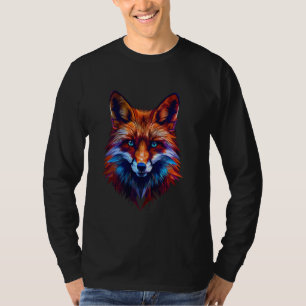 fox blue eyes polygon geometric foxes poly art T-Shirt