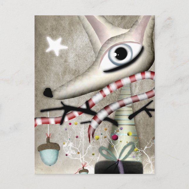 Fox Blue Moon Star Atelier Fairy Fantasy Postcard (Front)