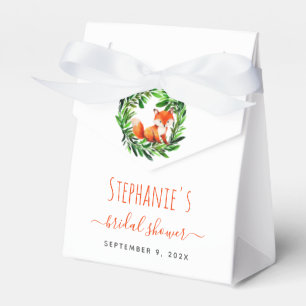 Fox Bridal Shower Cute Woodland Watercolor Foliage Favour Box