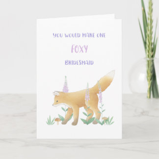 Fox Bridesmaid Proposal Card
