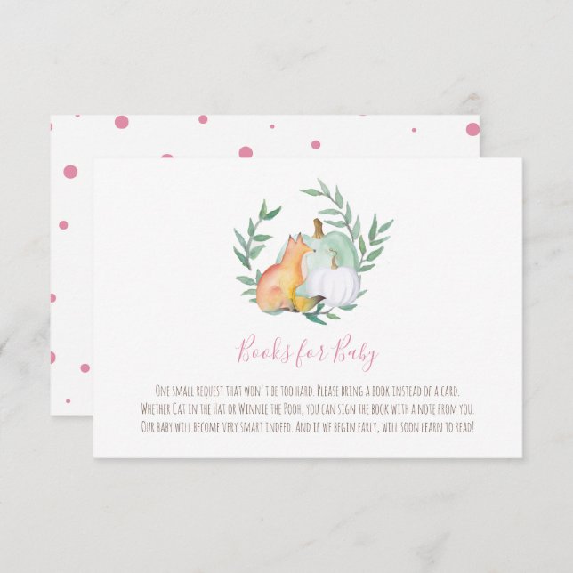 Fox Bring-a-Book Card – November Baby Shower (Front/Back)