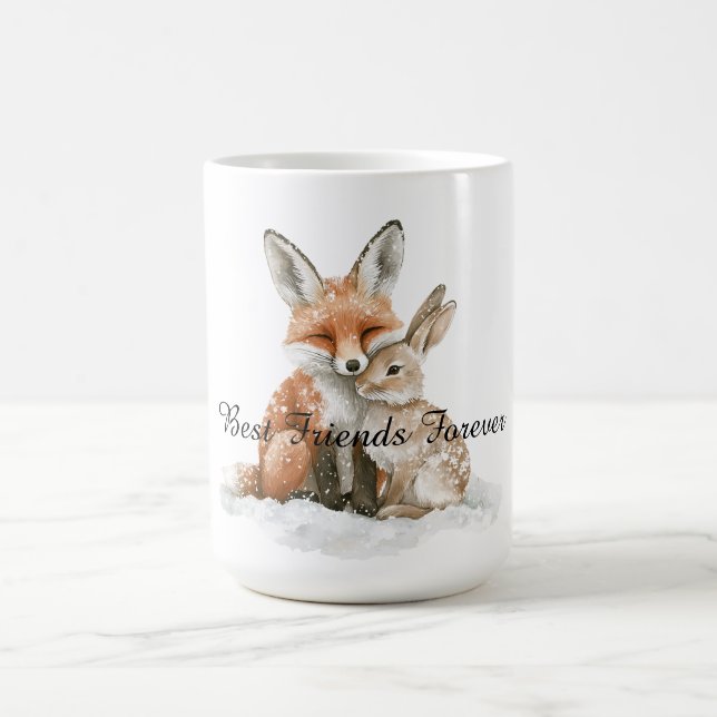 Fox Bunny Rabbit Best Friends Forever Coffee Mug (Center)