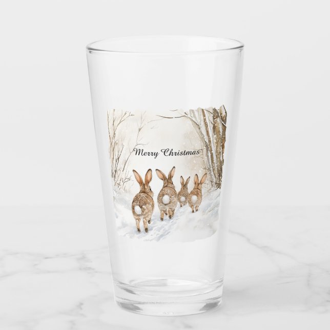 Fox Bunny Rabbit Best Friends Forever Glass (Front)
