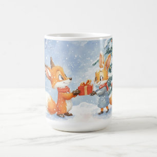 Fox by the Christmas Tree Coffee Mug