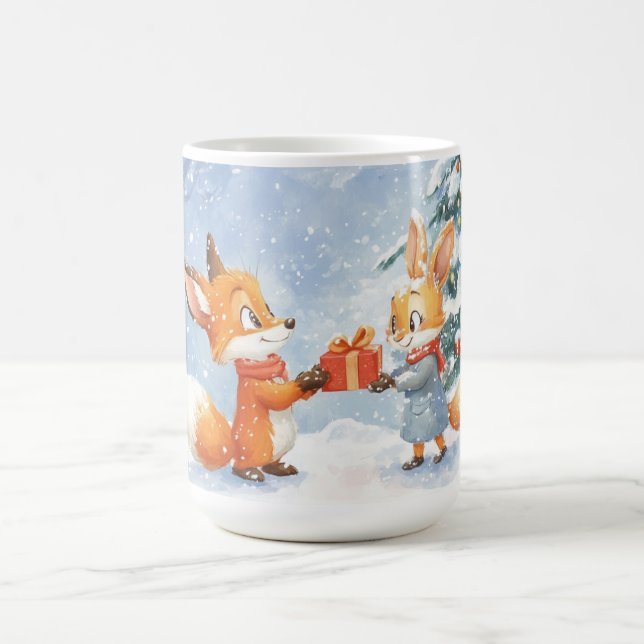 Fox by the Christmas Tree Coffee Mug (Center)