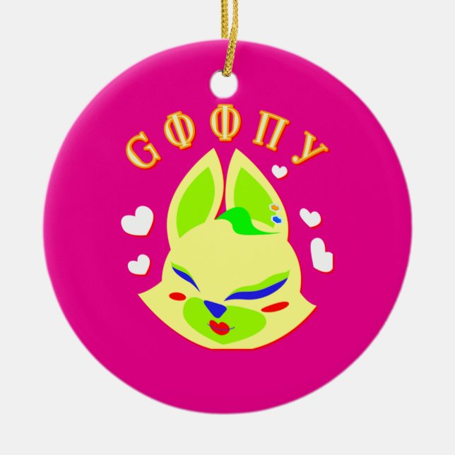 fox cartoon ceramic tree decoration (Front)