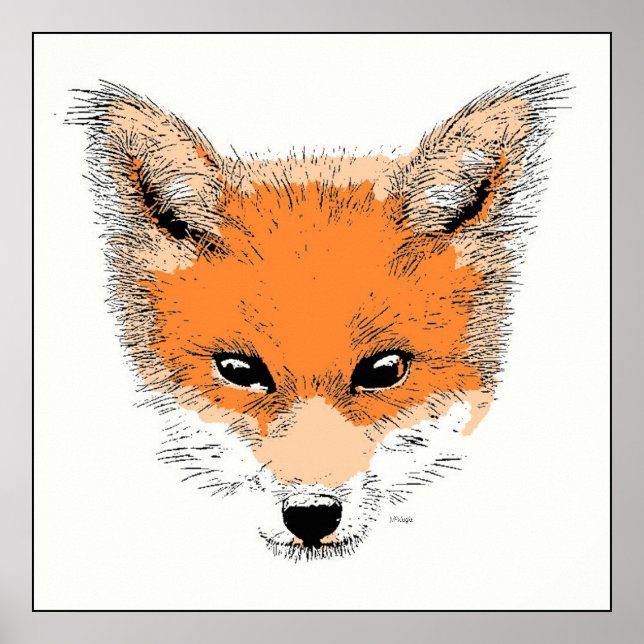 Fox Cartoon Poster Print (Front)