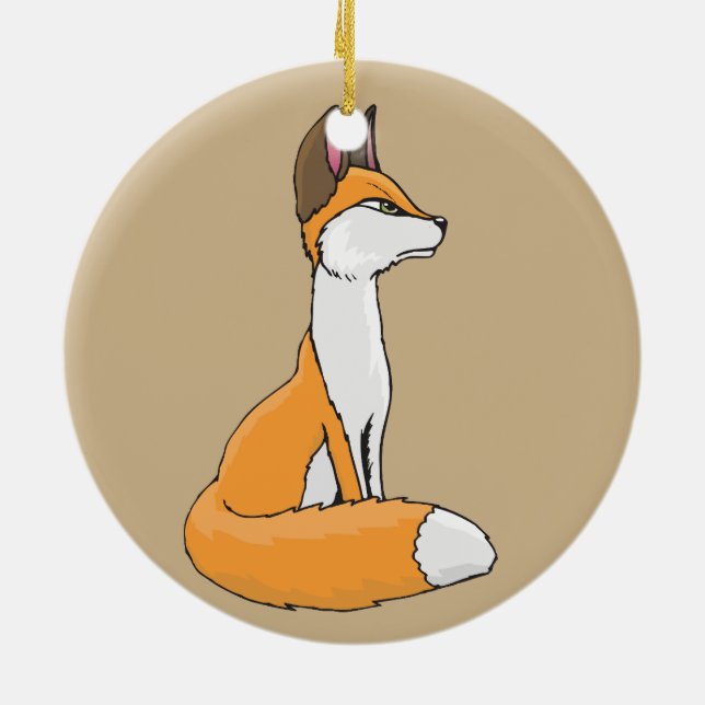 Fox Ceramic Tree Decoration (Back)