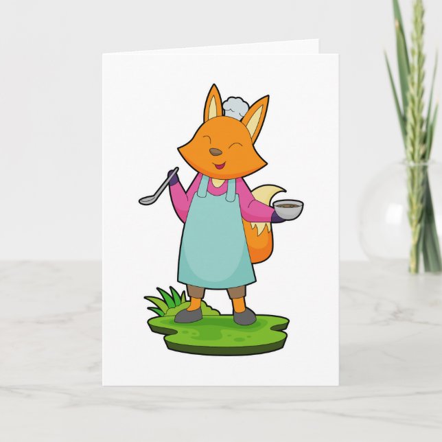 Fox Chef Bowl Cooking spoon Card (Front)