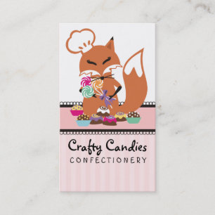 Fox chef candy making confectionery business card