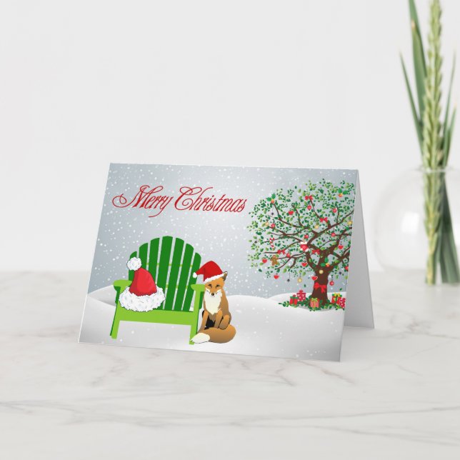 Fox Christmas Card and Beach Chair (Front)