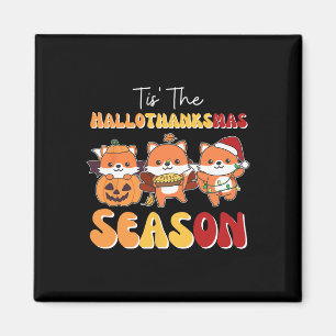 Fox Christmas Halloween Tis' The Hallothanksmas Se Magnet
