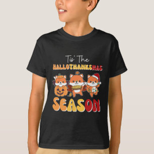 Fox Christmas Halloween Tis' The Hallothanksmas Se T-Shirt