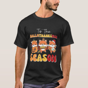 Fox Christmas Halloween Tis' The Hallothanksmas Se T-Shirt