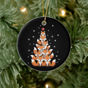 Fox Christmas Tree Fox Xmas Tree Funny Animal Ceramic Tree Decoration