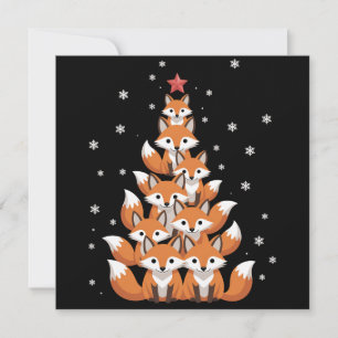 Fox Christmas Tree Fox Xmas Tree Funny Animal Holiday Card