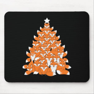 Fox Christmas Tree Fox Xmas Tree Funny Fox Christm Mouse Mat