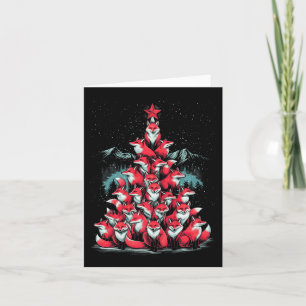 Fox Christmas Tree Fox Xmas Tree Women & Boys Card