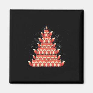 Fox Christmas Tree Fox Xmas Tree Women & Boys  Magnet