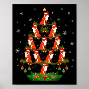 Fox Christmas Tree Funny Xmas Lover Poster