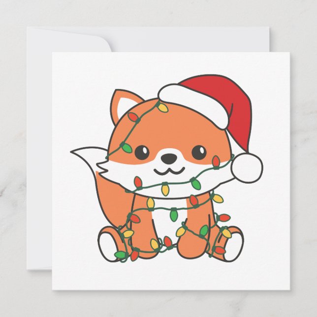 Fox Christmas Winter Animals Holiday Foxes Card (Front)