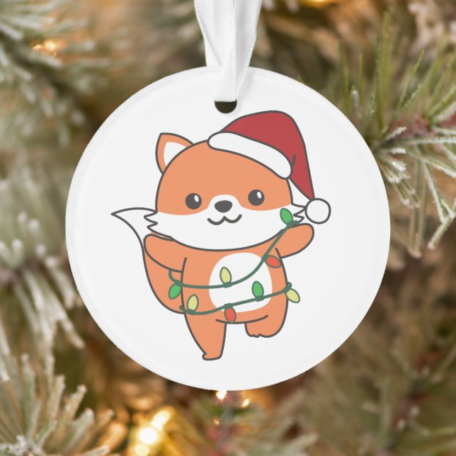 Fox Christmas Winter Animals Holiday Foxes Ornament (Tree)