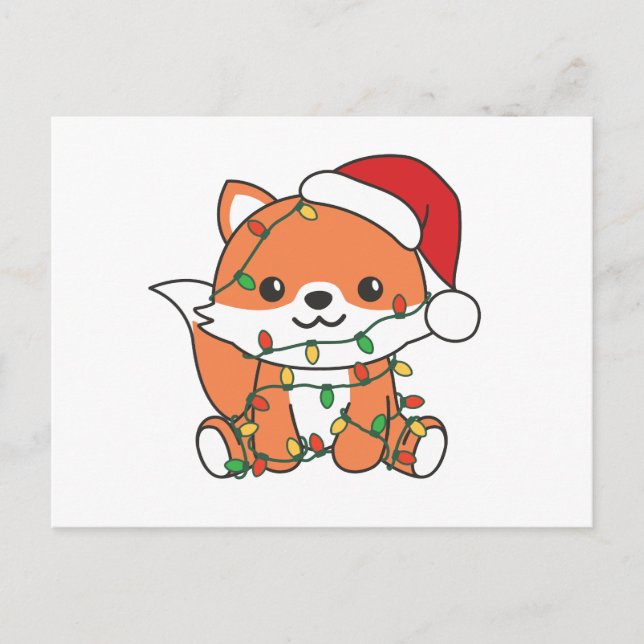 Fox Christmas Winter Animals Holiday Foxes Postcard (Front)