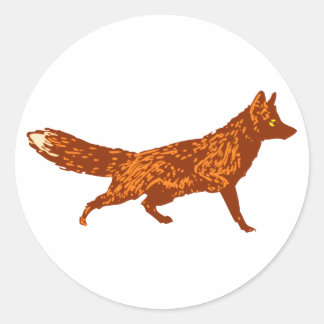 fox classic round sticker