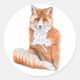 Fox Classic Round Sticker