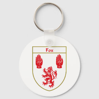 Fox Coat of Arms/Family Crest Key Ring