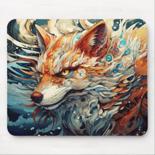 Fox Colourful Animal Enchanting Abstract Mouse Mat