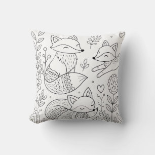 Fox Colouring Book Pillow