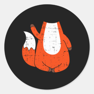 Fox Costume Cute Easy Animal Halloween Gift Classic Round Sticker