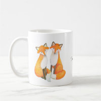Fox Couple, cute foxy red fox couple custom name
