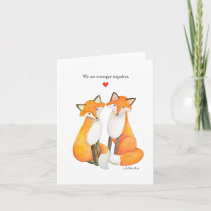 Fox Couple Foxy Couple Love Anniversary Valentine Card