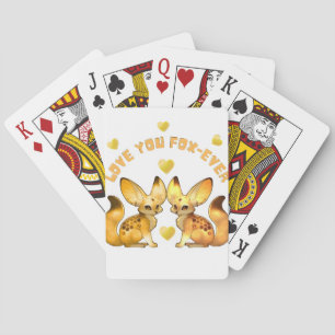  Fox Couple Valentine Art T-Shirt Playing Cards