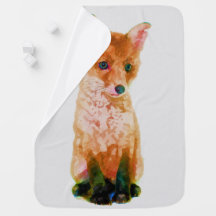 Fox Cub Baby Fox Watercolor Nursery Print