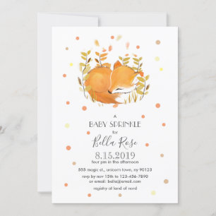 Fox Cub Baby Sprinkle Invitations