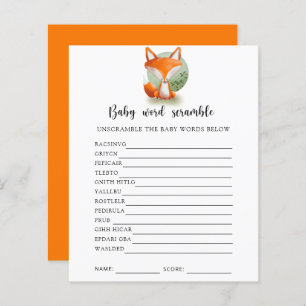 Fox cub - Baby Word Scramble Game