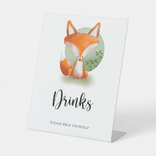 Fox Cub - Drinks help yourself Pedestal Sign