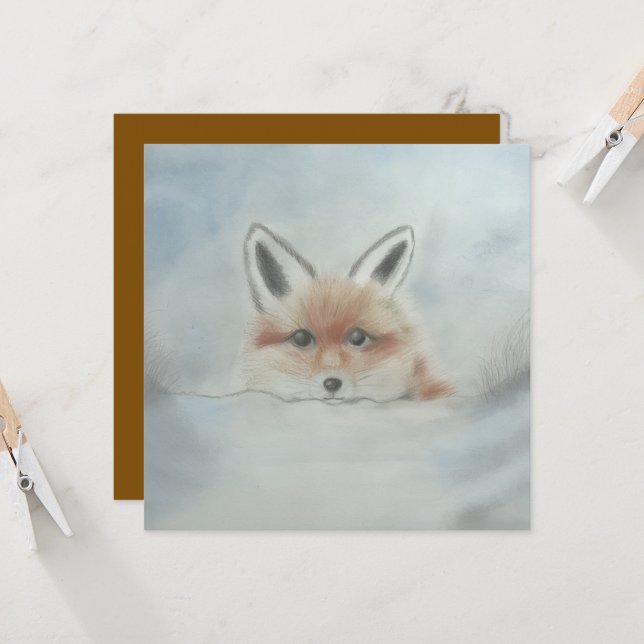 Fox cub flat card (Front/Back In Situ)
